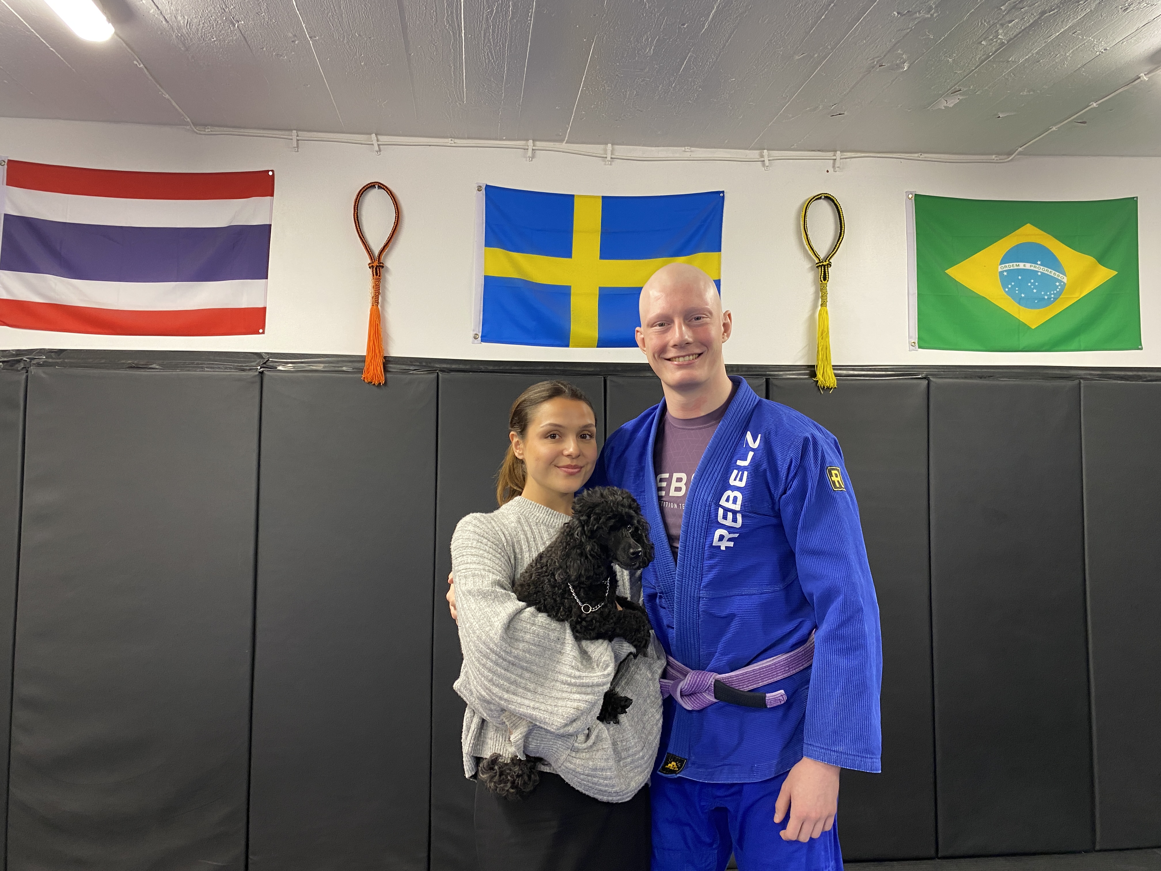 Erik, flickvännen Gloria och pudeln Nelson