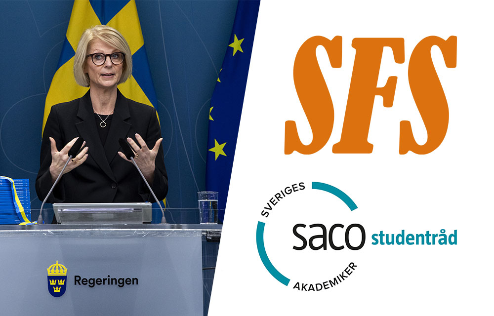 Saco studentråd och SFS befarar att regeringens budget kommer att ha en negativ påverkan på studenter.