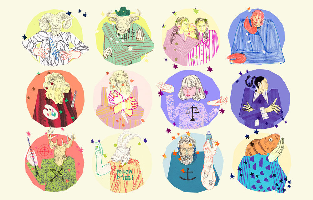 Horskopsillustration Ida Björkbäck